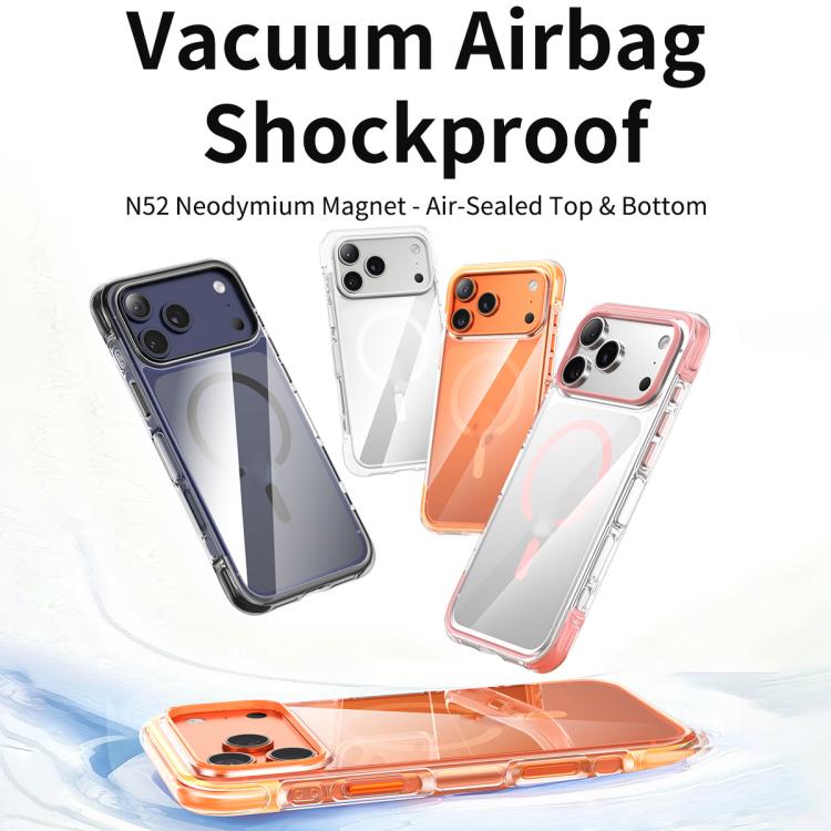 Capa de telemóvel magnética resistente a choques com airbag a vácuo em TPU + acrílico, Para iPhone 17 Pro Max, Para iPhone 17 Pro, Para iPhone 17