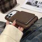Capa de telemóvel resistente a choques com suporte espelho e textura de pele de cordeiro, Para iPhone 17 Pro Max, Para iPhone 17 Pro