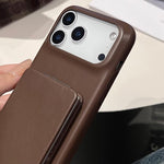 Lambskin Texture Mirror Holder Shockproof Phone Case, For iPhone 18 Pro / 17 Pro, For iPhone 18 Pro Max / 17 Pro Max