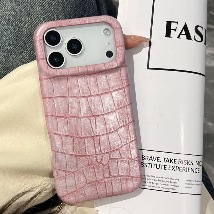 Capa de telemóvel resistente a choques em pele vegana com textura vintage de crocodilo, Para iPhone 17 Pro Max, Para iPhone 17 Pro