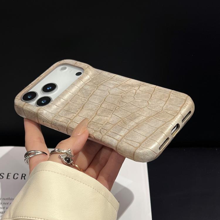 Capa de telemóvel resistente a choques em pele vegana com textura vintage de crocodilo, Para iPhone 17 Pro Max, Para iPhone 17 Pro