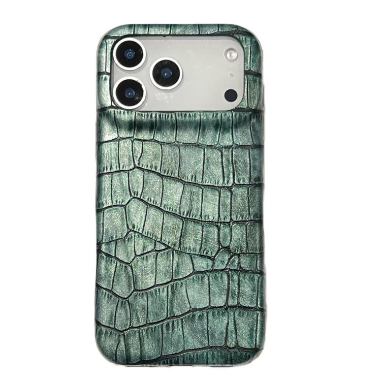 Capa de telemóvel resistente a choques em pele vegana com textura vintage de crocodilo, Para iPhone 17 Pro Max, Para iPhone 17 Pro