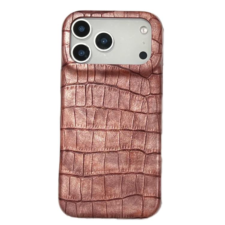 Capa de telemóvel resistente a choques em pele vegana com textura vintage de crocodilo, Para iPhone 17 Pro Max, Para iPhone 17 Pro