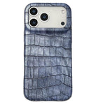 Capa de telemóvel resistente a choques em pele vegana com textura vintage de crocodilo, Para iPhone 17 Pro Max, Para iPhone 17 Pro