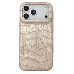 Capa de telemóvel resistente a choques em pele vegana com textura vintage de crocodilo, Para iPhone 17 Pro Max, Para iPhone 17 Pro