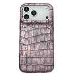 Capa de telemóvel resistente a choques em pele vegana com textura vintage de crocodilo, Para iPhone 17 Pro Max, Para iPhone 17 Pro