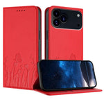 Capa de Telemóvel Magnética em Pele Vegana com Padrão de Tulipas e Borboletas, Para iPhone 17e / 16e, Para iPhone 17 Pro Max, Para iPhone 17 Pro, Para iPhone 17