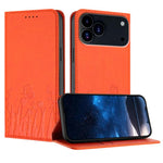 Capa de Telemóvel Magnética em Pele Vegana com Padrão de Tulipas e Borboletas, Para iPhone 17e / 16e, Para iPhone 17 Pro Max, Para iPhone 17 Pro, Para iPhone 17