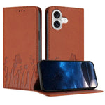 Capa de Telemóvel Magnética em Pele Vegana com Padrão de Tulipas e Borboletas, Para iPhone 17e / 16e, Para iPhone 17 Pro Max, Para iPhone 17 Pro, Para iPhone 17