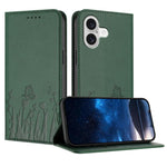 Capa de Telemóvel Magnética em Pele Vegana com Padrão de Tulipas e Borboletas, Para iPhone 17e / 16e, Para iPhone 17 Pro Max, Para iPhone 17 Pro, Para iPhone 17