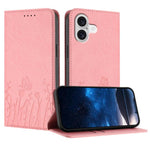 Capa de Telemóvel Magnética em Pele Vegana com Padrão de Tulipas e Borboletas, Para iPhone 17e / 16e, Para iPhone 17 Pro Max, Para iPhone 17 Pro, Para iPhone 17