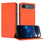Capa de Telemóvel Magnética em Pele Vegana com Padrão de Tulipas e Borboletas, Para iPhone Air, Para iPhone 16 Pro Max, Para iPhone 16 Pro, Para iPhone 16 Plus