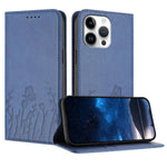 Capa de Telemóvel Magnética em Pele Vegana com Padrão de Tulipas e Borboletas, Para iPhone Air, Para iPhone 16 Pro Max, Para iPhone 16 Pro, Para iPhone 16 Plus