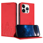 Capa de Telemóvel Magnética em Pele Vegana com Padrão de Tulipas e Borboletas, Para iPhone Air, Para iPhone 16 Pro Max, Para iPhone 16 Pro, Para iPhone 16 Plus