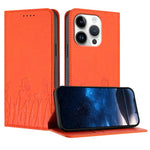 Capa de Telemóvel Magnética em Pele Vegana com Padrão de Tulipas e Borboletas, Para iPhone Air, Para iPhone 16 Pro Max, Para iPhone 16 Pro, Para iPhone 16 Plus