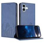 Capa de Telemóvel Magnética em Pele Vegana com Padrão de Tulipas e Borboletas, Para iPhone Air, Para iPhone 16 Pro Max, Para iPhone 16 Pro, Para iPhone 16 Plus