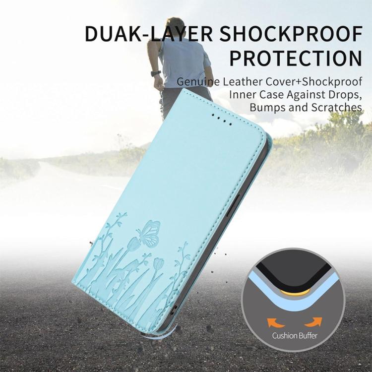 Capa de Telemóvel Magnética em Pele Vegana com Padrão de Tulipas e Borboletas, Para iPhone 17e / 16e, Para iPhone 17 Pro Max, Para iPhone 17 Pro, Para iPhone 17