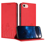 Capa de Telemóvel Magnética em Pele Vegana com Padrão de Tulipas e Borboletas, Para iPhone 17e / 16e, Para iPhone 17 Pro Max, Para iPhone 17 Pro, Para iPhone 17