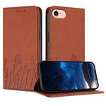 Capa de Telemóvel Magnética em Pele Vegana com Padrão de Tulipas e Borboletas, Para iPhone 17e / 16e, Para iPhone 17 Pro Max, Para iPhone 17 Pro, Para iPhone 17
