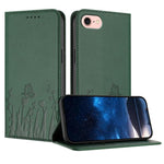 Capa de Telemóvel Magnética em Pele Vegana com Padrão de Tulipas e Borboletas, Para iPhone 17e / 16e, Para iPhone 17 Pro Max, Para iPhone 17 Pro, Para iPhone 17