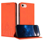 Capa de Telemóvel Magnética em Pele Vegana com Padrão de Tulipas e Borboletas, Para iPhone 17e / 16e, Para iPhone 17 Pro Max, Para iPhone 17 Pro, Para iPhone 17