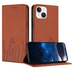 Tulips Butterfly Pattern Magnetic Vegan Leather Phone Case, For iPhone 15, For iPhone 14 Plus, For iPhone 14, For iPhone 14 Pro