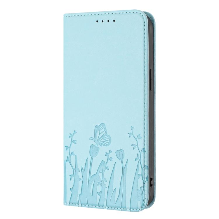 Tulips Butterfly Pattern Magnetic Vegan Leather Phone Case, For iPhone 13, For iPhone 13 mini, For iPhone 12 / 12 Pro, For iPhone 12 Pro Max