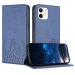 Tulips Butterfly Pattern Magnetic Vegan Leather Phone Case, For iPhone 13, For iPhone 13 mini, For iPhone 12 / 12 Pro, For iPhone 12 Pro Max