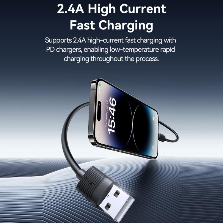 Cabo de dados de carregamento rápido USB para 8 pinos 2,4A USAMS SJ778 U94, USB para 8 pinos