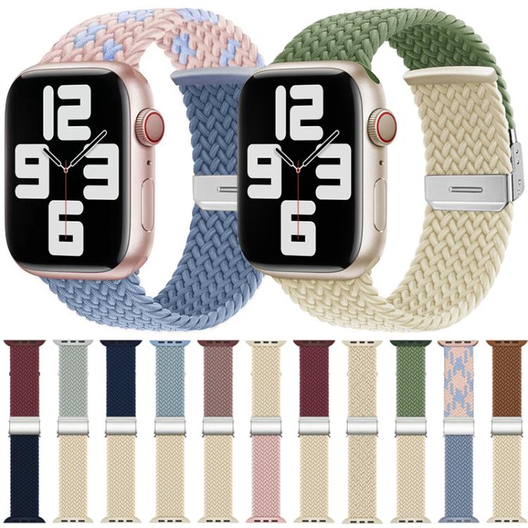 Pulseira de relógio em nylon trançado com costura e fecho de fivela xDfind, para Apple Watch 42 / 44 / 45 / 46 / 49mm, para Apple Watch 38 / 40 / 41 / S10 42mm