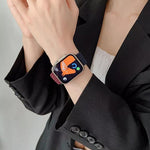 Pulseira de relógio em nylon trançado com costura e fecho de fivela xDfind, para Apple Watch 42 / 44 / 45 / 46 / 49mm, para Apple Watch 38 / 40 / 41 / S10 42mm