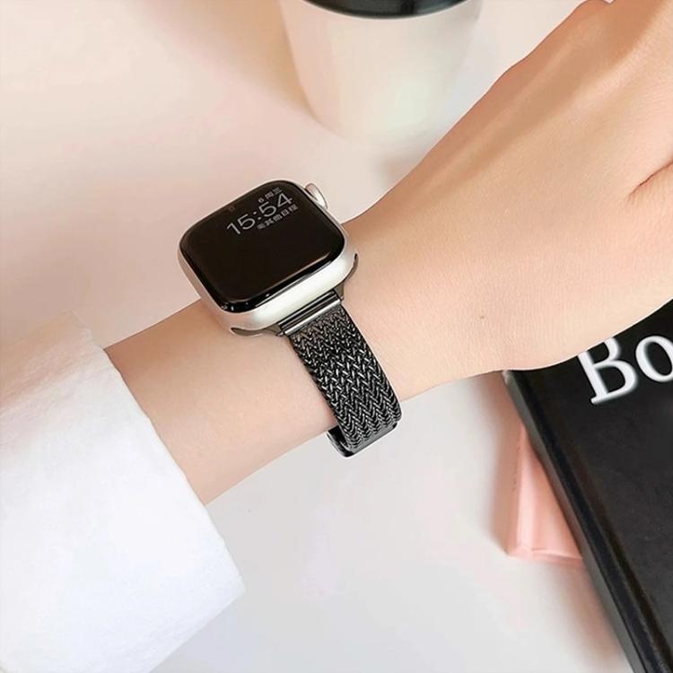 Pulseira de Relógio em Aço Inoxidável com Fecho Magnético xDfind Wheat Ear, Para Apple Watch 42 / 44 / 45 / 46 / 49mm, Para Apple Watch 38 / 40 / 41 / S10 42mm