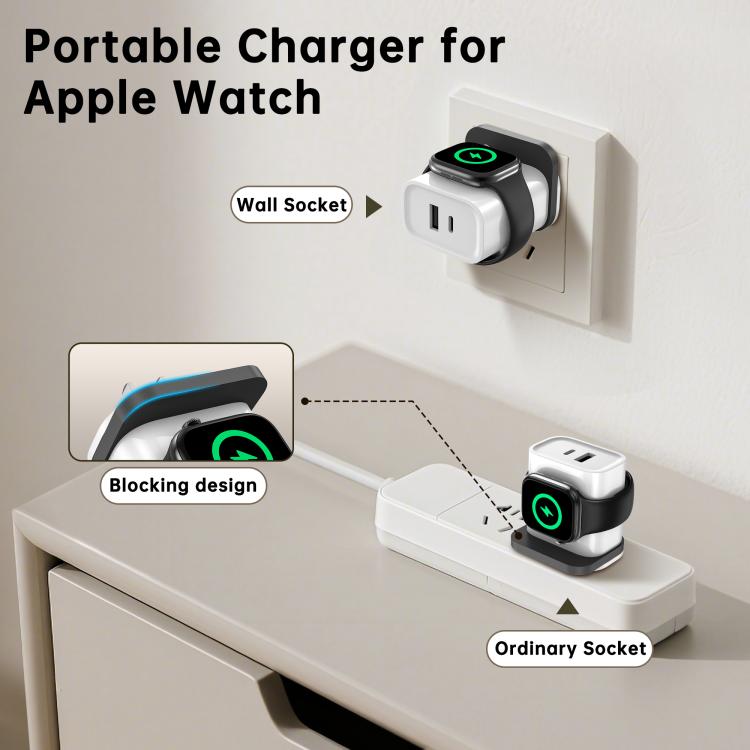 Carregador multifuncional XL-16 3 em 1 20W USB + Type-C para Apple Watch com função de carregamento sem fios, ficha: ficha US
