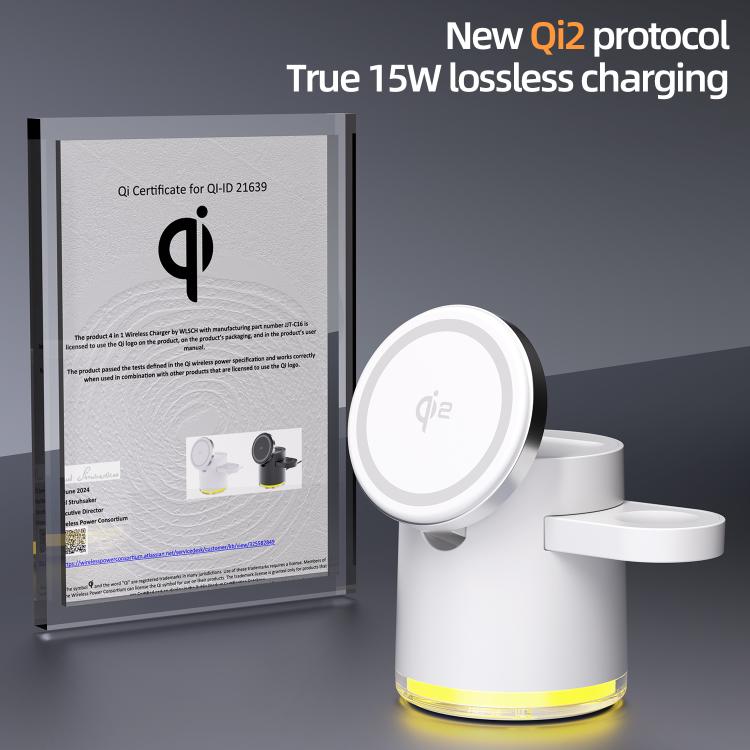 Carregador Sem Fios Magnético Dobrável Multifuncional 4 em 1 C16 25W