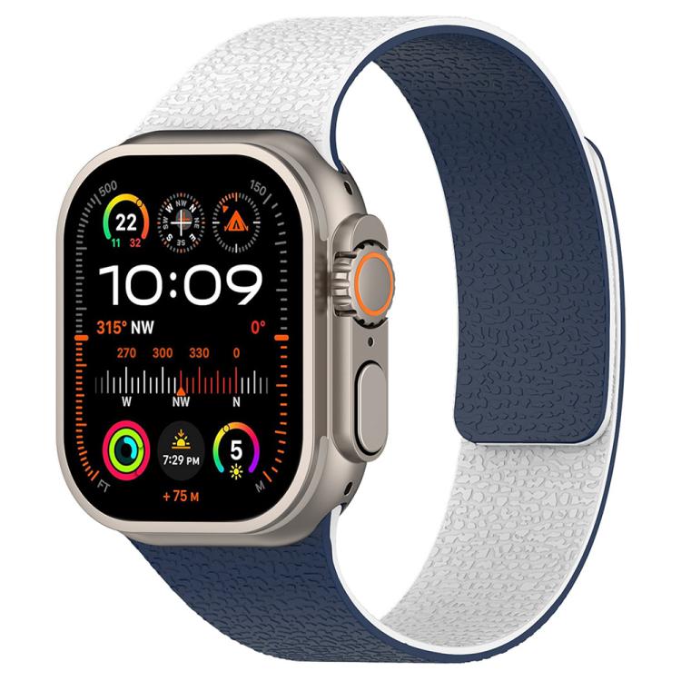 xDfind Color-blocking Litchi Texture Magnetic Silicone Watch Band, For Apple Watch 42 / 44 / 45 / 46 / 49mm, For Apple Watch 38 / 40 / 41 / S11 42mm