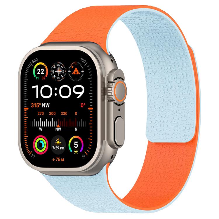 Pulseira de Relógio em Silicone Magnético com Textura Litchi e Blocos de Cor xDfind, Para Apple Watch 42 / 44 / 45 / 46 / 49mm, Para Apple Watch 38 / 40 / 41 / S11 42mm