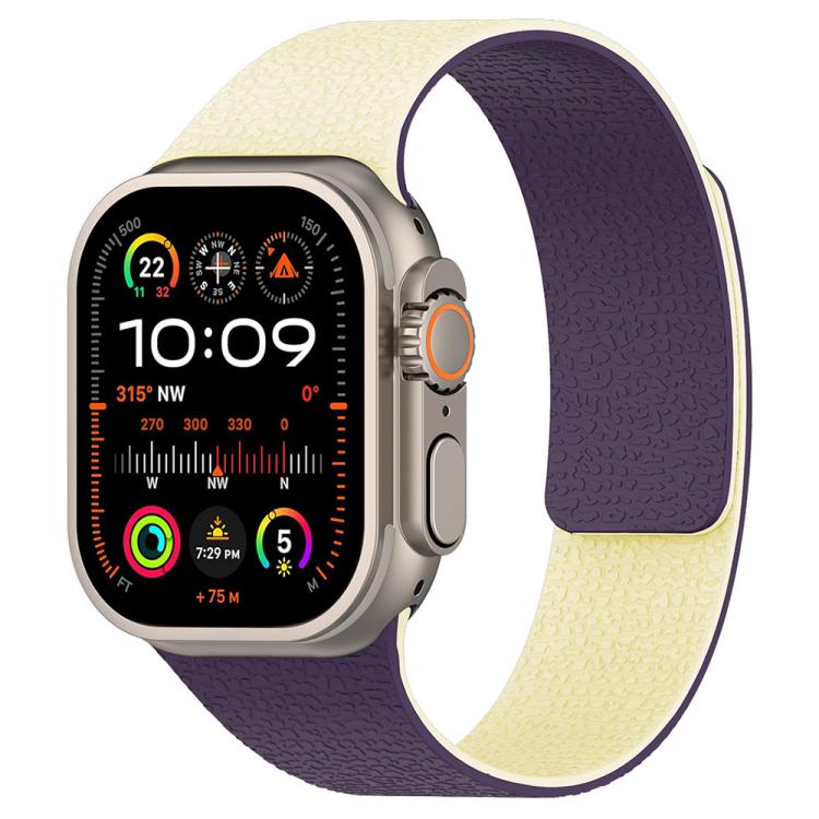 Pulseira de Relógio em Silicone Magnético com Textura Litchi e Blocos de Cor xDfind, Para Apple Watch 42 / 44 / 45 / 46 / 49mm, Para Apple Watch 38 / 40 / 41 / S11 42mm
