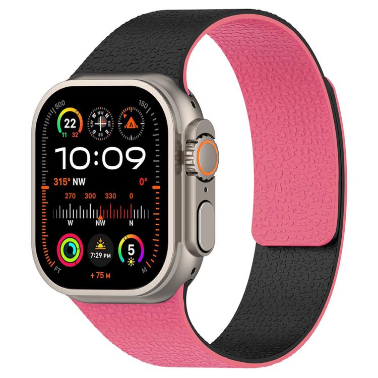 Pulseira de Relógio em Silicone Magnético com Textura Litchi e Blocos de Cor xDfind, Para Apple Watch 42 / 44 / 45 / 46 / 49mm, Para Apple Watch 38 / 40 / 41 / S11 42mm
