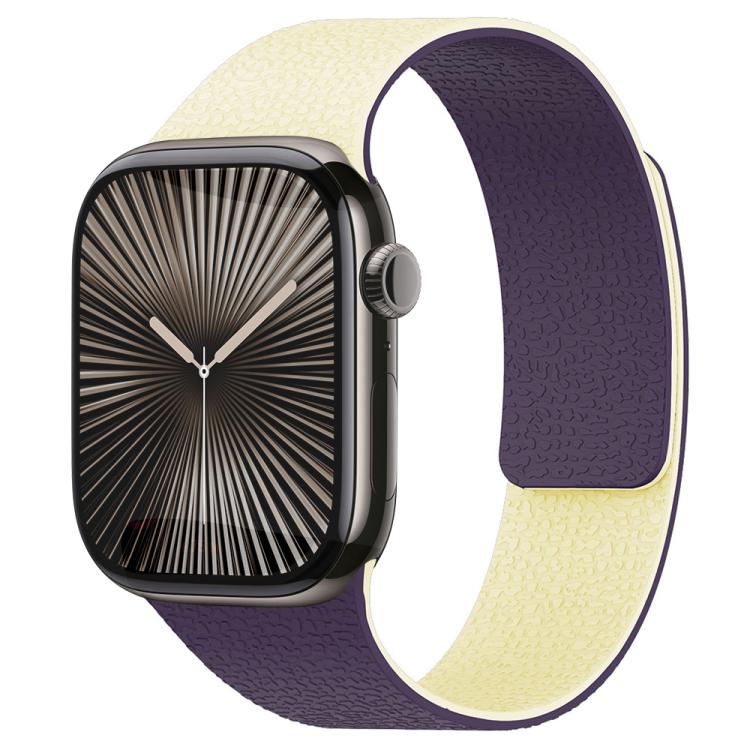 Pulseira de Relógio em Silicone Magnético com Textura Litchi e Blocos de Cor xDfind, Para Apple Watch 42 / 44 / 45 / 46 / 49mm, Para Apple Watch 38 / 40 / 41 / S11 42mm