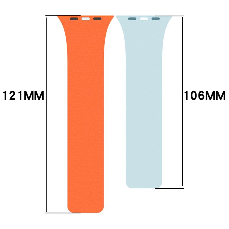 Pulseira de Relógio em Silicone Magnético com Textura Litchi e Blocos de Cor xDfind, Para Apple Watch 42 / 44 / 45 / 46 / 49mm, Para Apple Watch 38 / 40 / 41 / S11 42mm
