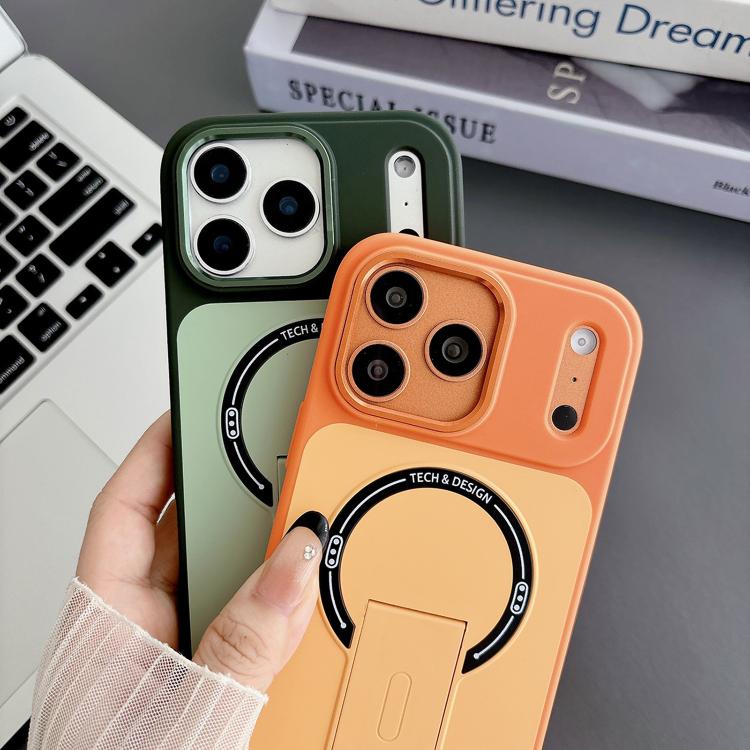 Capa de Telemóvel Magnética Híbrida em TPU com Sensação de Pele e PC com Suporte, Para iPhone 17 Pro Max, Para iPhone 17 Pro, Para iPhone 17, Para iPhone 16 Pro Max, Para iPhone 16 Pro, Para iPhone 16, Para iPhone 15 Pro Max, Para iPhone 15 Pro