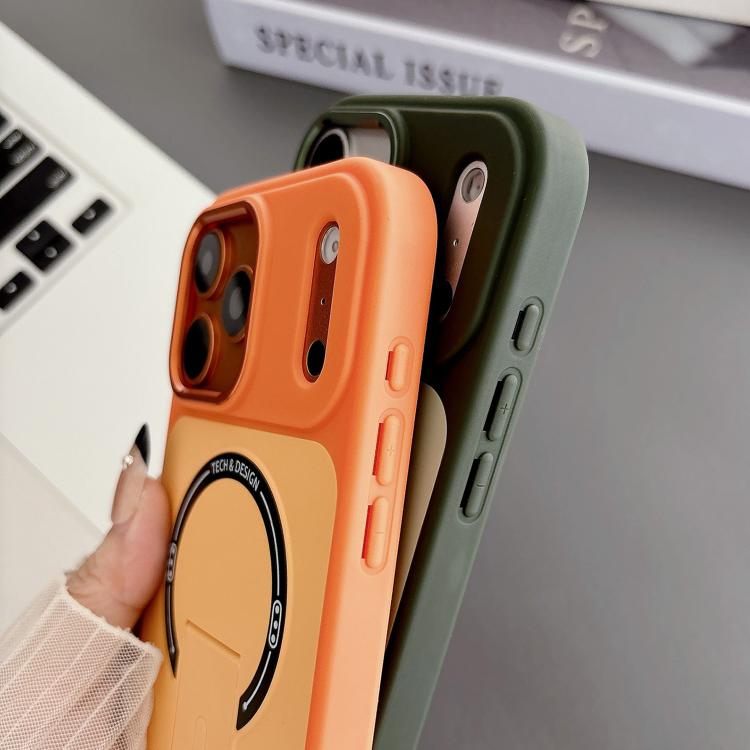 Capa de Telemóvel Magnética Híbrida em TPU com Sensação de Pele e PC com Suporte, Para iPhone 15, Para iPhone 14, Para iPhone 14 Pro, Para iPhone 14 Pro Max, Para iPhone 13 Pro Max, Para iPhone 13 Pro, Para iPhone 13