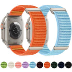 Correia de relógio em nylon com padrão de montanha em duas secções xDfind, para Apple Watch 42 / 44 / 45 / 46 / 49mm, para Apple Watch 38 / 40 / 41 / S11 42mm