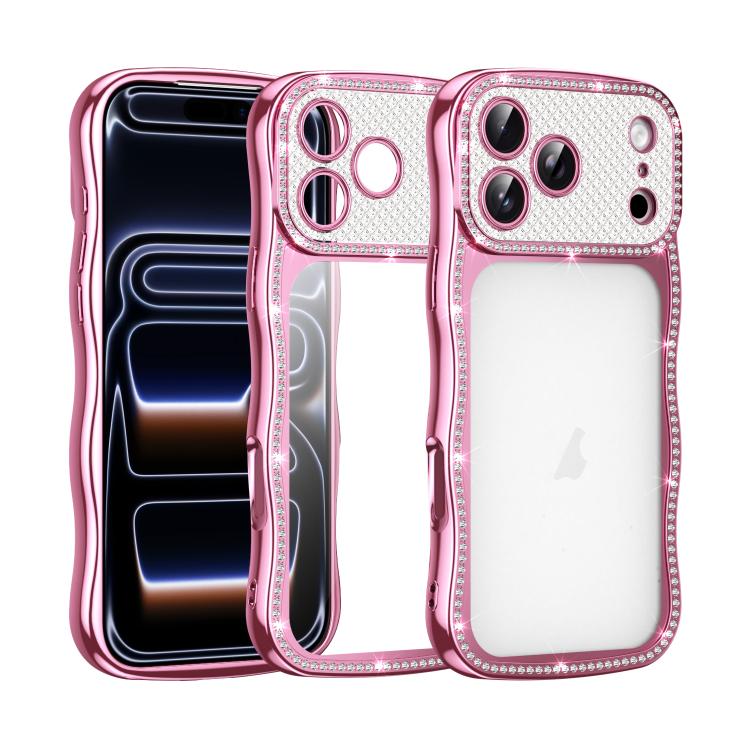 Wave Twisting Star Diamond Shockproof Electroplate TPU Phone Case, For iPhone 17 Pro Max, For iPhone 17 Pro, For iPhone 17, For iPhone 16 Pro Max, For iPhone 16 Pro, For iPhone 16