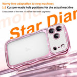 Capa de Telemóvel em TPU Electroplated com Diamantes em Forma de Estrela Ondulada e Torcida, Resistente a Choques, Para iPhone 17 Pro Max, Para iPhone 17 Pro, Para iPhone 17, Para iPhone 16 Pro Max, Para iPhone 16 Pro, Para iPhone 16