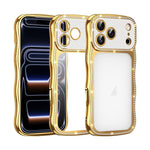 Capa de Telemóvel em TPU Electroplated com Diamantes em Forma de Estrela Ondulada e Torcida, Resistente a Choques, Para iPhone 17 Pro Max, Para iPhone 17 Pro, Para iPhone 17, Para iPhone 16 Pro Max, Para iPhone 16 Pro, Para iPhone 16