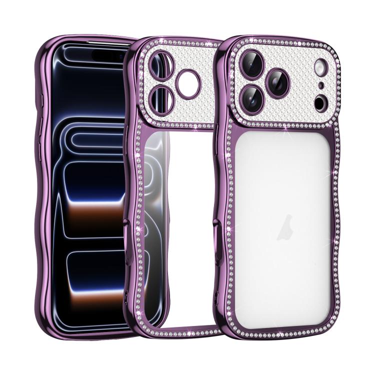 Capa de Telemóvel em TPU Electroplated com Diamantes em Forma de Estrela Ondulada e Torcida, Resistente a Choques, Para iPhone 17 Pro Max, Para iPhone 17 Pro, Para iPhone 17, Para iPhone 16 Pro Max, Para iPhone 16 Pro, Para iPhone 16