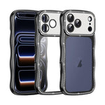 Capa de Telemóvel em TPU Electroplated com Diamantes em Forma de Estrela Ondulada e Torcida, Resistente a Choques, Para iPhone 17 Pro Max, Para iPhone 17 Pro, Para iPhone 17, Para iPhone 16 Pro Max, Para iPhone 16 Pro, Para iPhone 16
