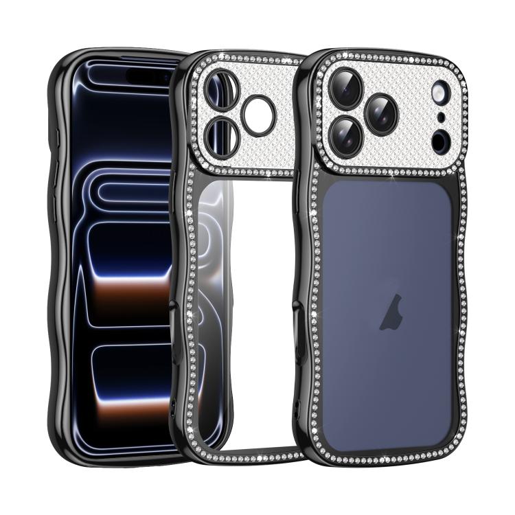 Capa de Telemóvel em TPU Electroplated com Diamantes em Forma de Estrela Ondulada e Torcida, Resistente a Choques, Para iPhone 17 Pro Max, Para iPhone 17 Pro, Para iPhone 17, Para iPhone 16 Pro Max, Para iPhone 16 Pro, Para iPhone 16