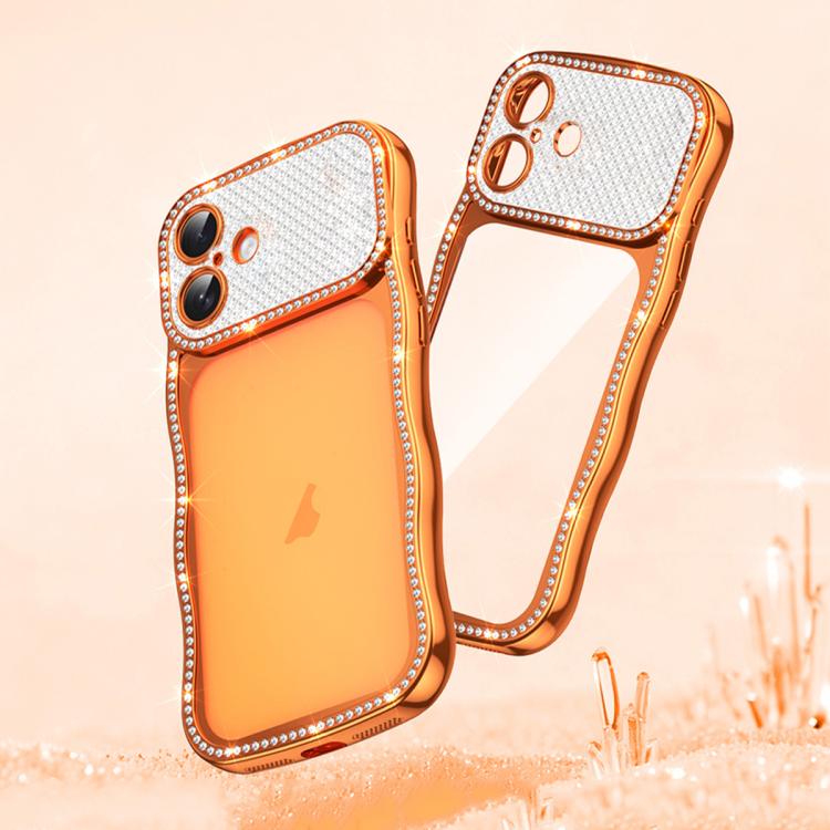 Capa de Telemóvel em TPU Electroplated com Diamantes em Forma de Estrela Ondulada e Torcida, Resistente a Choques, Para iPhone 17 Pro Max, Para iPhone 17 Pro, Para iPhone 17, Para iPhone 16 Pro Max, Para iPhone 16 Pro, Para iPhone 16